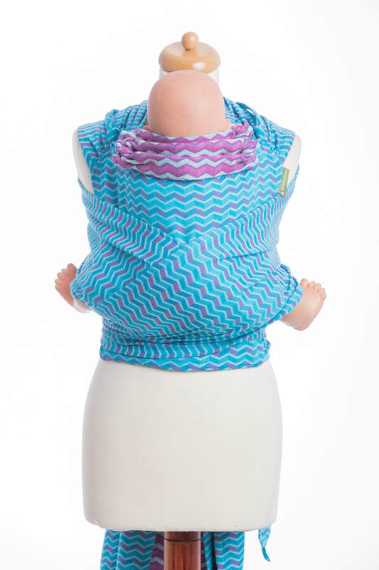 WRAP-TAI carrier Toddler with hood/ jacquard twill / 100% cotton / ZIGZAG TURQUOISE & PINK #babywearing