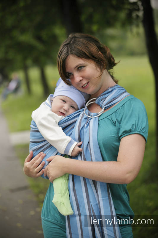 Ring Sling - 100% Cotton - Broken Twill Weave -  Blue Dahlia #babywearing