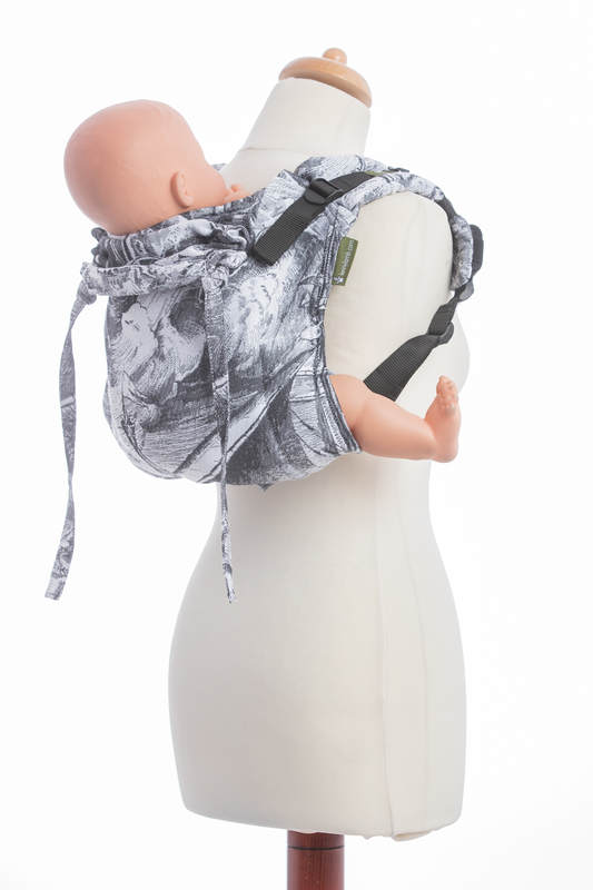 Lenny Buckle Onbuhimo baby carrier, standard size, jacquard weave (100% cotton) - GALLEONS BLACK & WHITE #babywearing