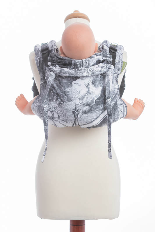 Nosidło Klamrowe ONBUHIMO z tkaniny żakardowej (100% bawełna), rozmiar Standard - GALEONY CZARNY Z BIELĄ #babywearing