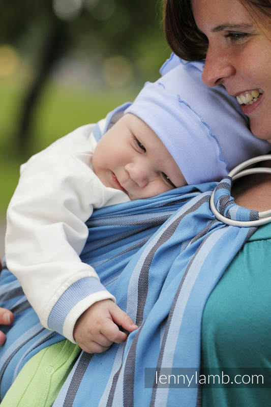 Ring Sling - 100% Cotton - Broken Twill Weave -  Blue Dahlia #babywearing