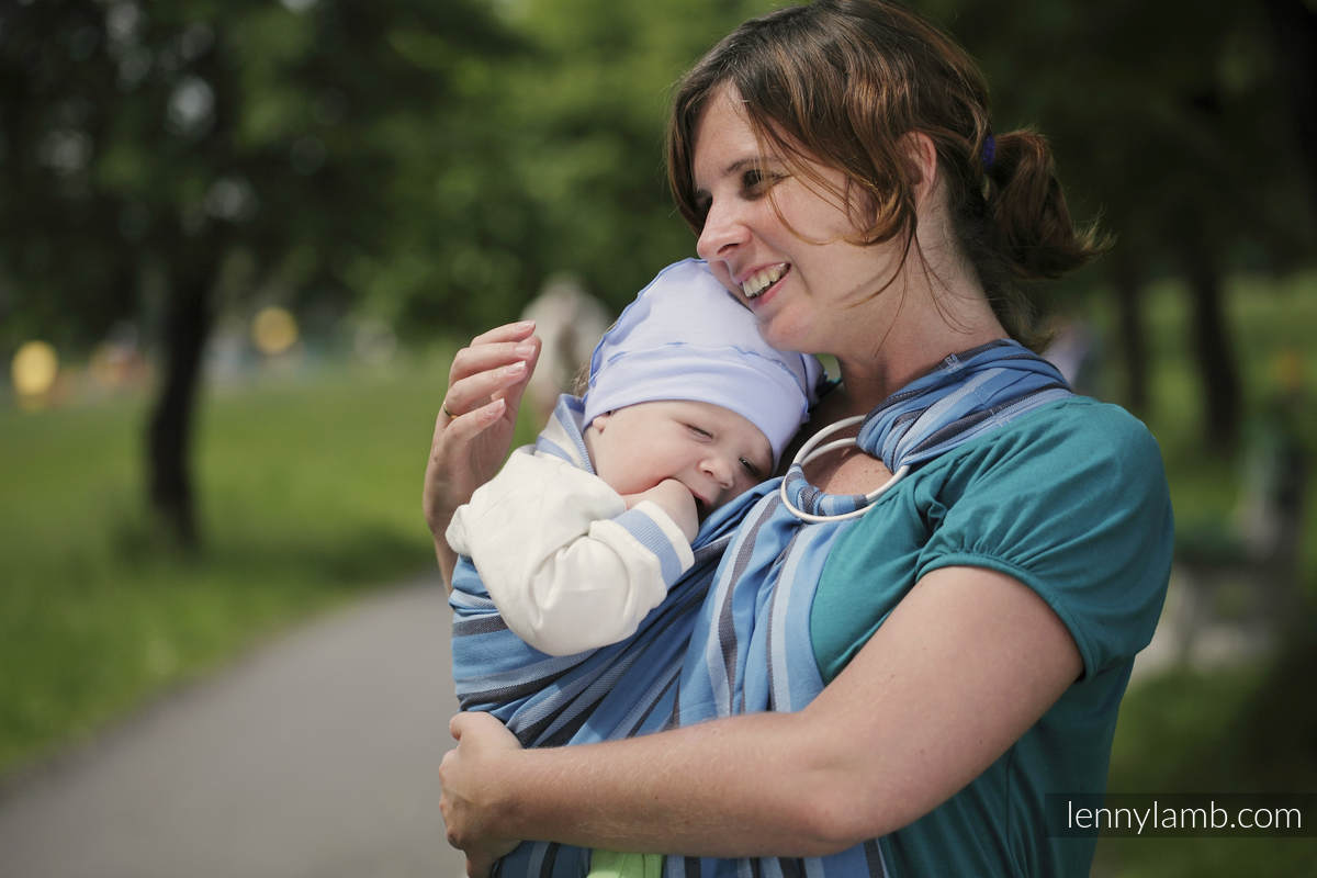 Ring Sling - 100% Cotton - Broken Twill Weave -  Blue Dahlia #babywearing