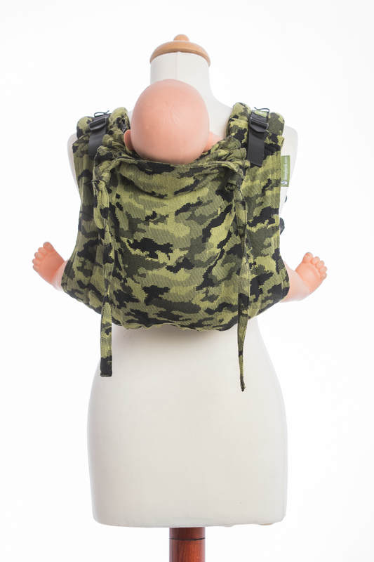 Lenny Buckle Onbuhimo baby carrier, standard size, jacquard weave (100% cotton) - GREEN CAMO #babywearing