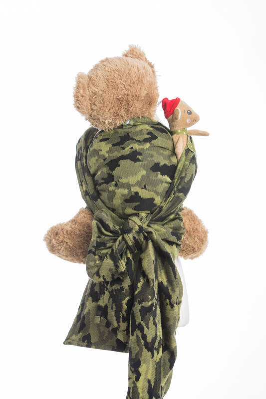 Fular portamuñecos, tejido jacquard, 100% algodón - GREEN CAMO   #babywearing