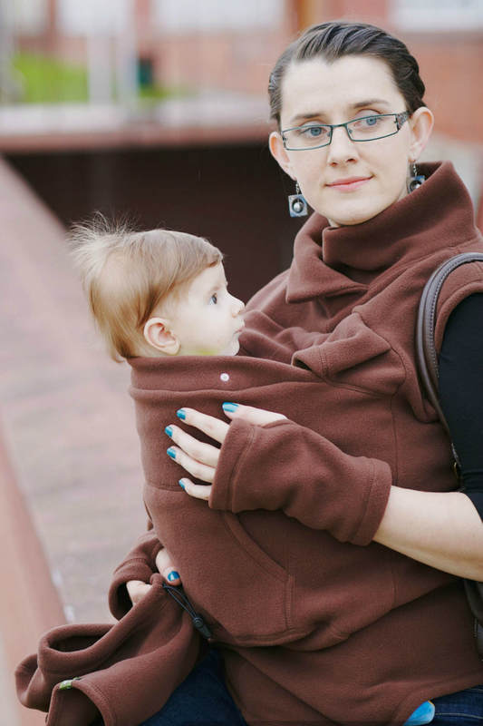 Fleece Babywearing Vest - size S - Brown (grade B) #babywearing