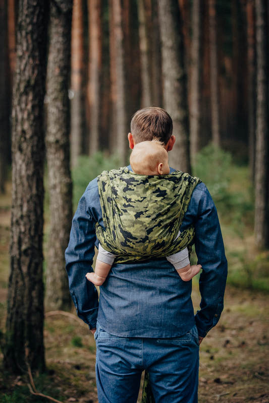 Żakardowa chusta do noszenia dzieci, bawełna - ZIELONE MORO - rozmiar L #babywearing