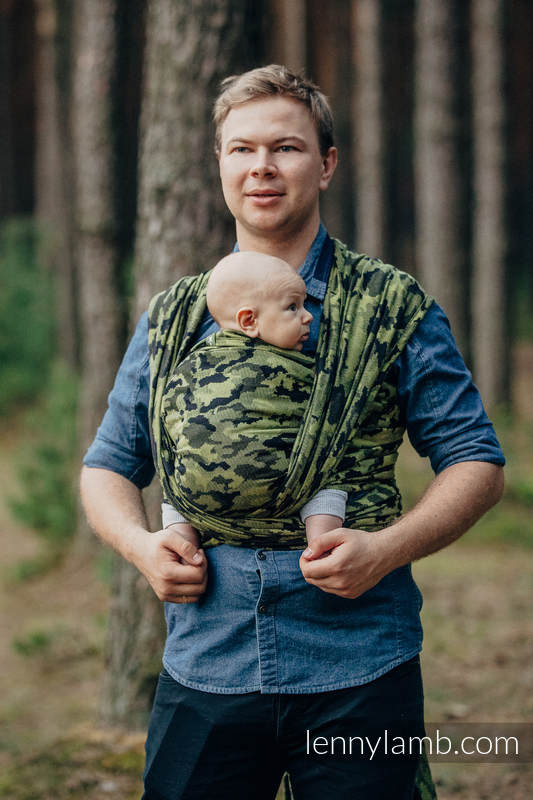 Żakardowa chusta do noszenia dzieci, bawełna - ZIELONE MORO - rozmiar M #babywearing