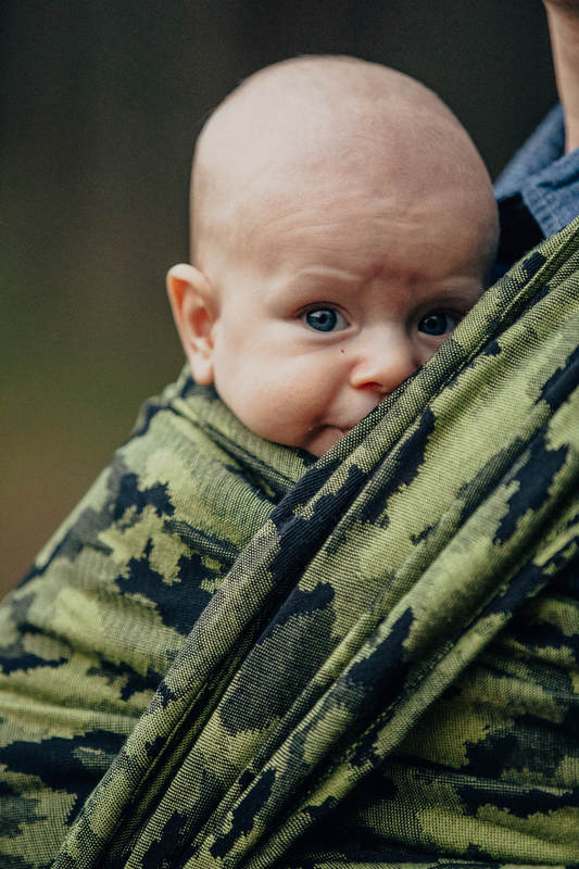 Baby Wrap, Jacquard Weave (100% cotton) - GREEN CAMO- size S (grade B) #babywearing