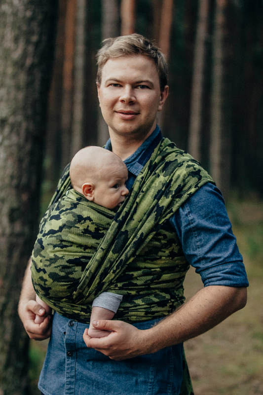 Żakardowa chusta do noszenia dzieci, bawełna - ZIELONE MORO - rozmiar M (drugi gatunek) #babywearing