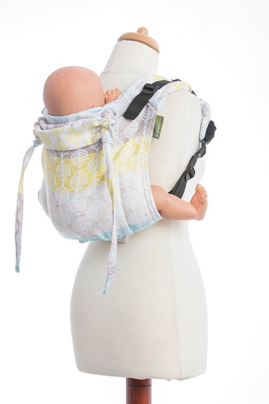 Lenny Buckle Onbuhimo baby carrier, standard size, jacquard weave (80% cotton, 17% merino wool, 2% silk, 1% cashmere) - DAISY PETALS #babywearing