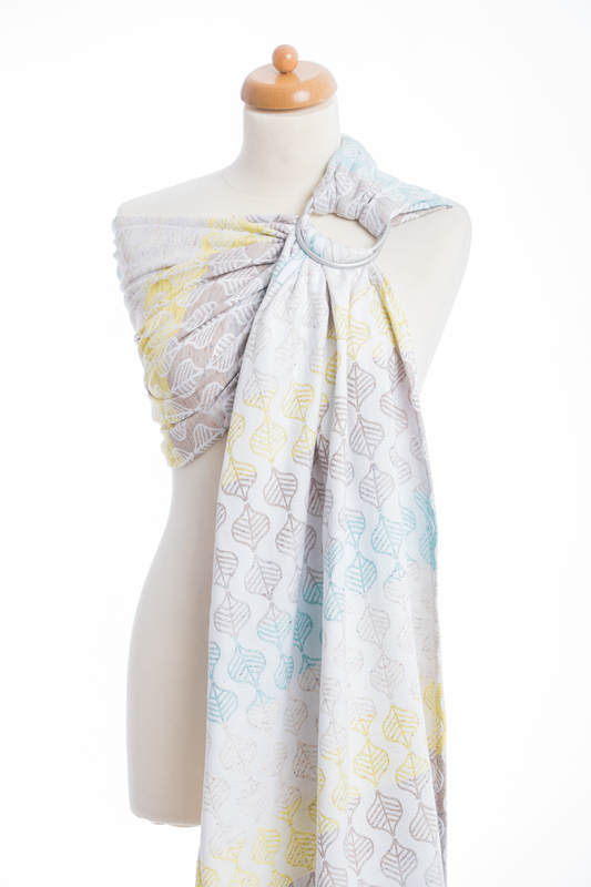 Ringsling, Jacquard Weave (80% cotton, 17% merino wool, 2% silk, 1% cashmere), with gathered shoulder - DAISY PETALS - long 2.1m #babywearing