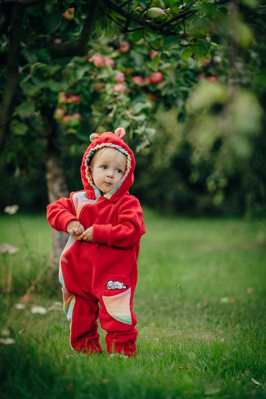 Bear Romper - size 80 -  red with Little Herringbone Imagination #babywearing