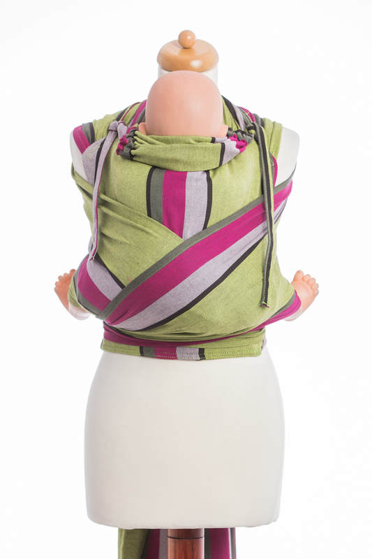 WRAP-TAI portabebé Toddler, sarga cruzada - 100% algodón - con capucha, LIME & KHAKI #babywearing