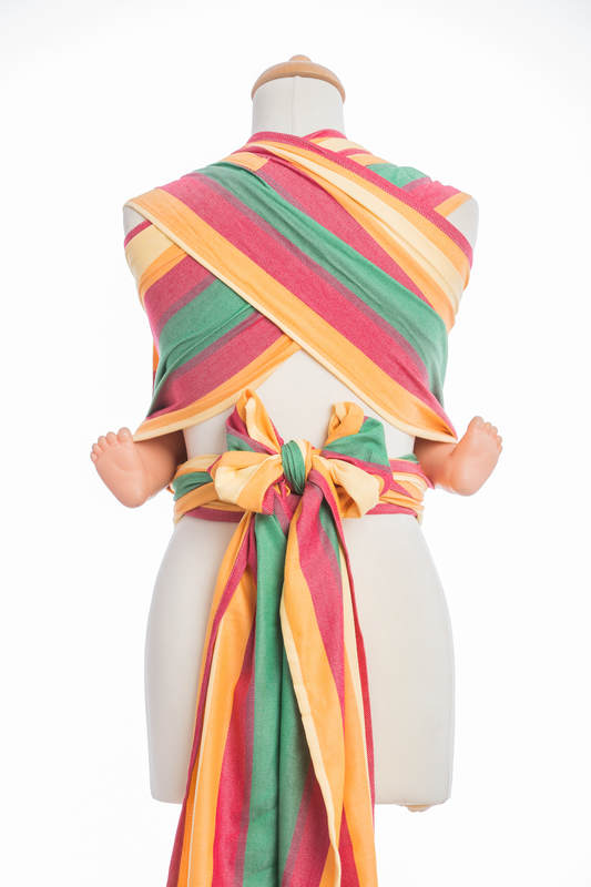 Nosidełko dla dzieci WRAP-TAI MINI, bambus / bawełna skośno-krzyżowa z kapturkiem, WIOSNA #babywearing