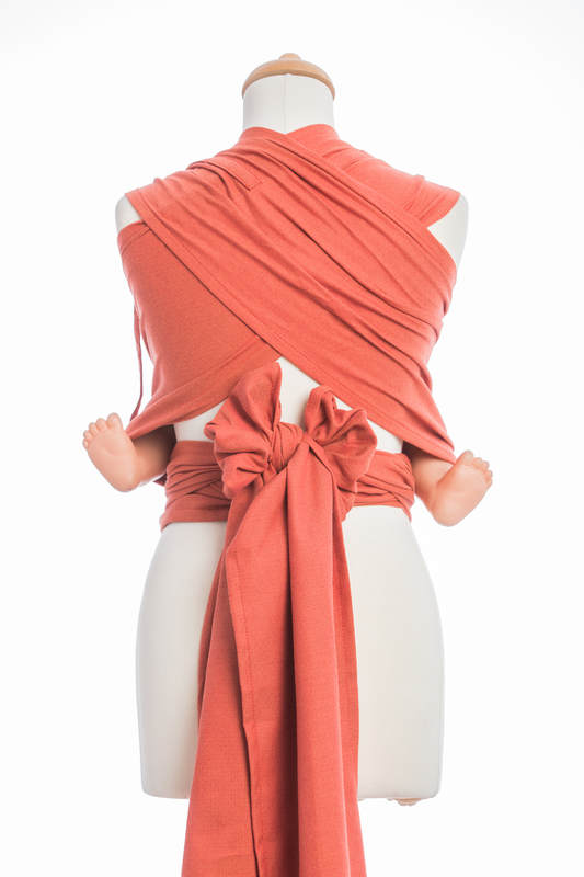 WRAP-TAI carrier Mini, diamond weave - 100% cotton - with hood, BURNT ORANGE DIAMOND #babywearing