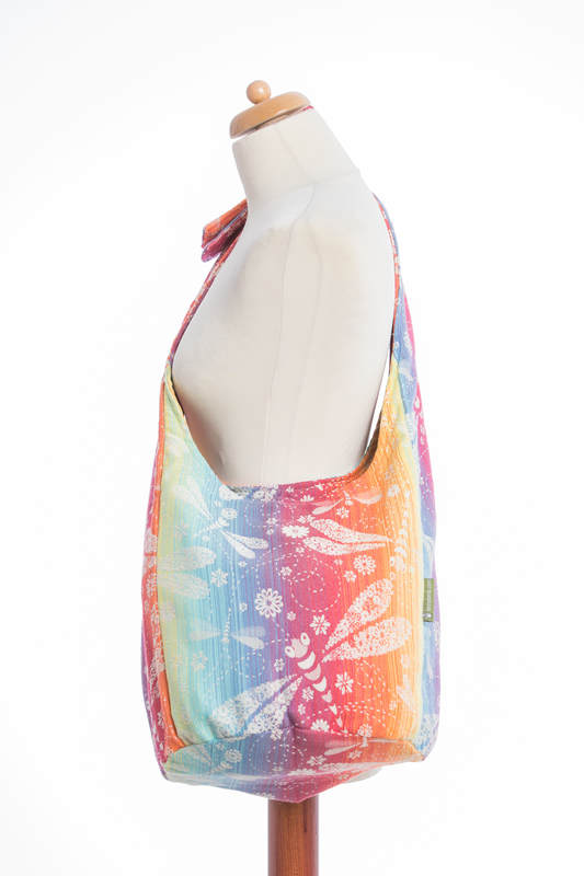 Hobo Tasche, hergestellt vom gewebten Stoff (100% Baumwolle) - DRAGONFLY RAINBOW #babywearing
