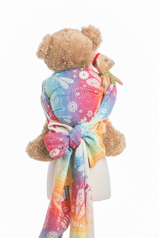 Fular portamuñecos, tejido jacquard, 100% algodón - DRAGONFLY RAINBOW #babywearing