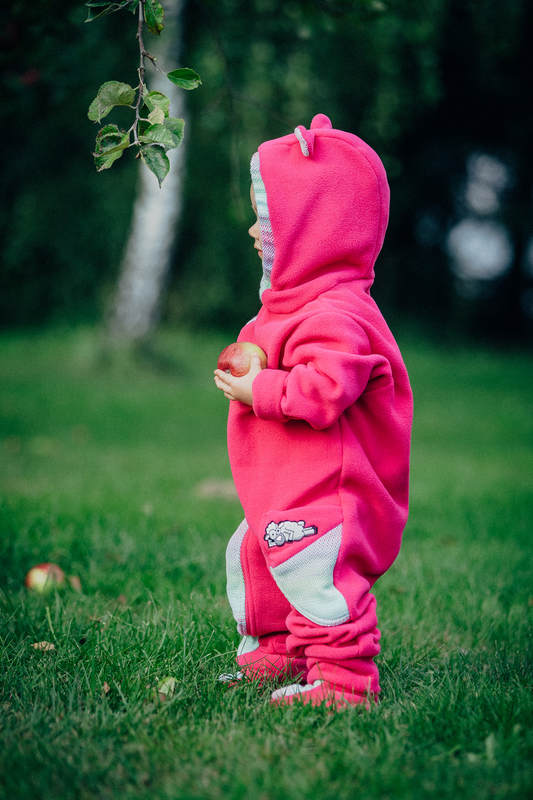 Pajacyk misiowy - rozmiar 62 - różowy z Małą Jodełką Impresją #babywearing