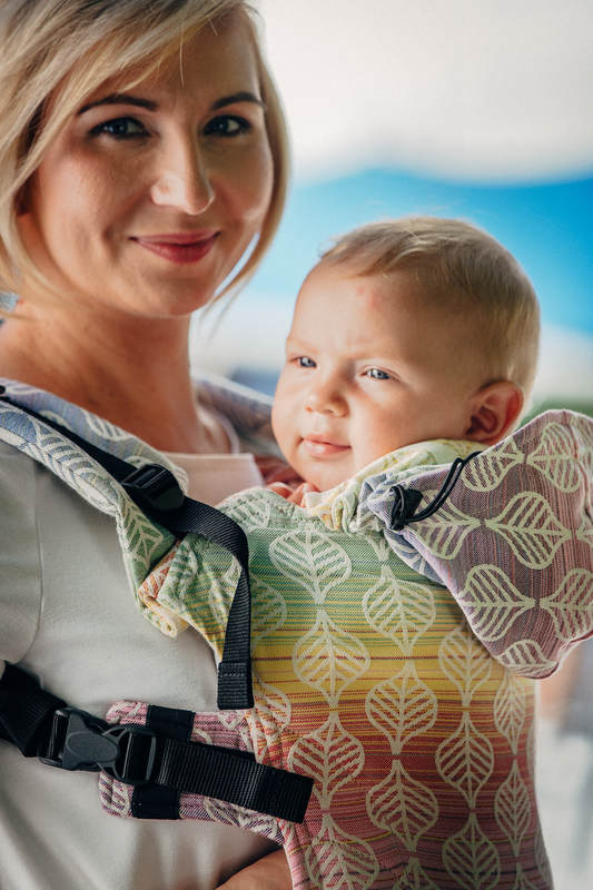 Nosidełko Ergonomiczne z tkaniny żakardowej 100% bawełna , Toddler Size, PŁATKI TULIPANA - Druga Generacja #babywearing