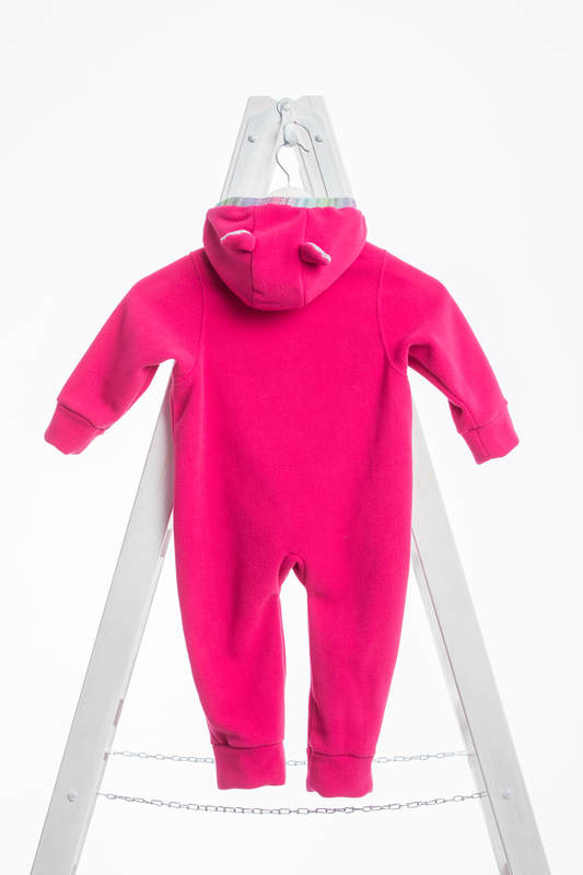 Bear Romper - size 68 - pink with Little Herringbone Impression (grade B) #babywearing