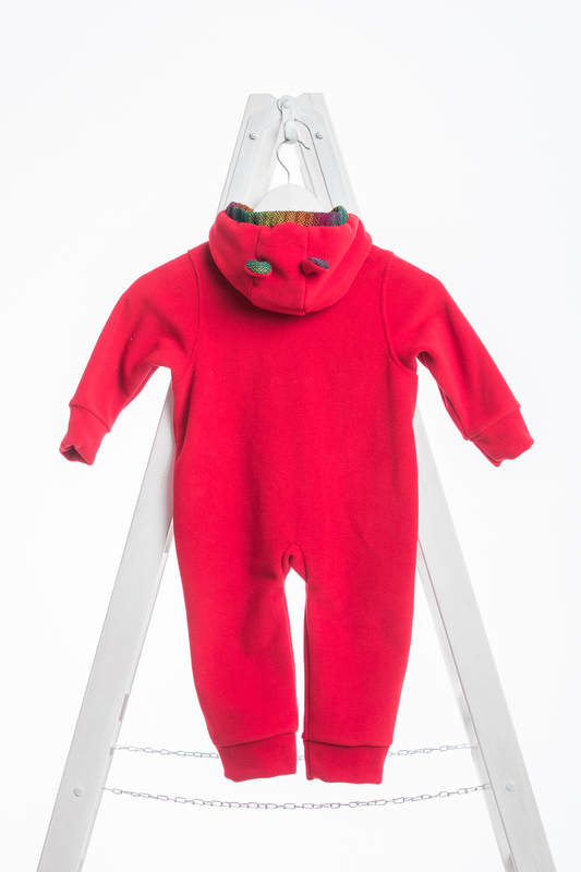 Pajacyk misiowy - rozmiar 62 - czerwony z Małą Jodełką Wyobraźnią Dark #babywearing