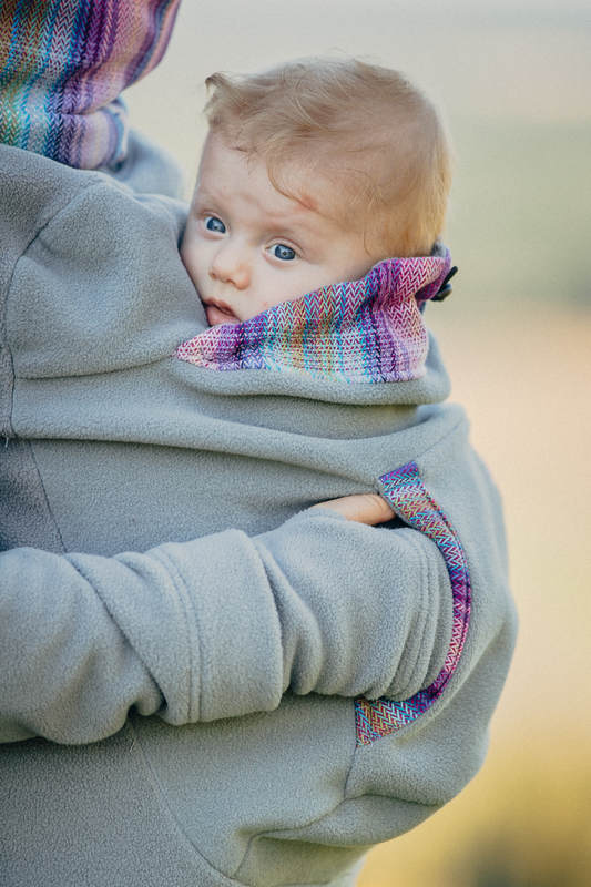 Fleece Babywearing Sweatshirt - size M - grey with Little Herringbone Tamonea #babywearing