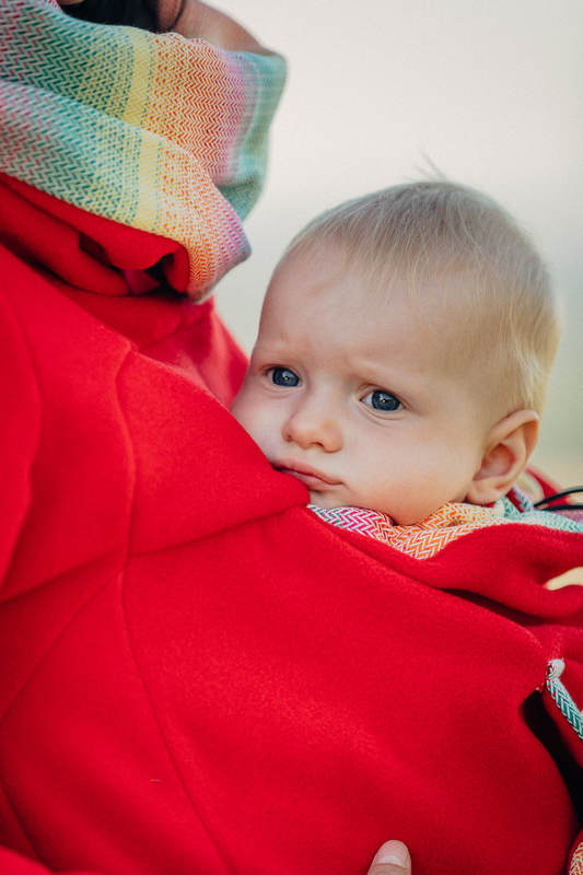 Fleece Babywearing Sweatshirt - size XXL - red with Little Herringbone Imagination (grade B) #babywearing