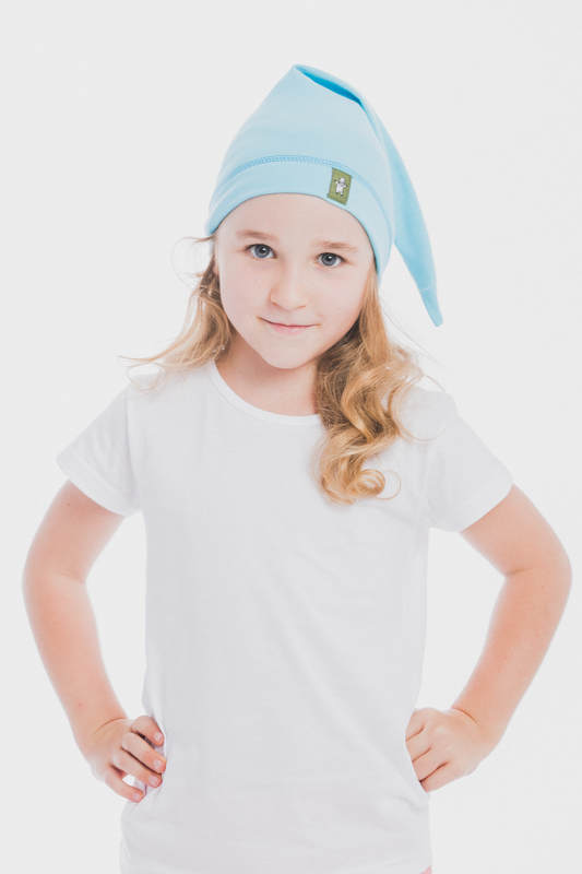 Elf Baby Hat (100% cotton) - size S - Azure (grade B) #babywearing