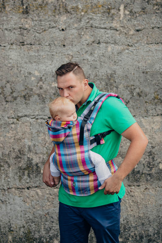 Mochila ergonómica, talla bebé, tejido espiga 100% algodón - LITTLE HERRINGBONE CITYLIGHTS - Segunda generación #babywearing