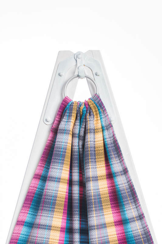 Bandolera de anillas, tejido Jacquard (100% algodón) - con plegado simple - LITTLE HERRINGBONE CITYLIGHTS - standard 1.8m #babywearing