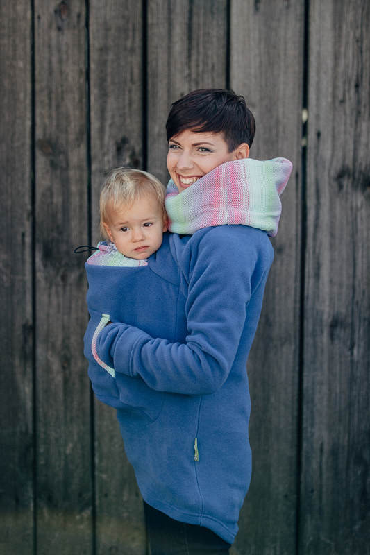 Fleece Babywearing Sweatshirt - size XXL - blue with Little Herringbone Impression #babywearing
