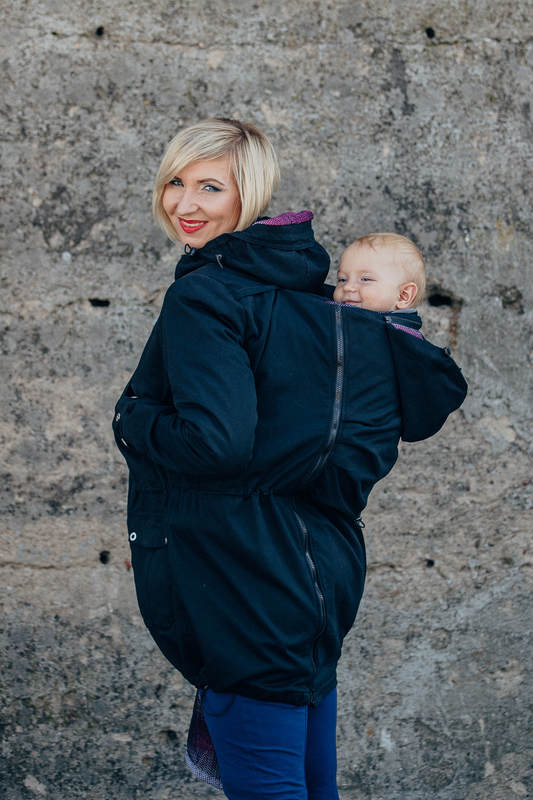 Parka Babywearing Coat - size 3XL - Black & Customized Finishing #babywearing