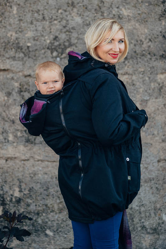 Kurtka do noszenia - Parka - rozmiar S - Czarna z indywidualnym wykończeniem #babywearing