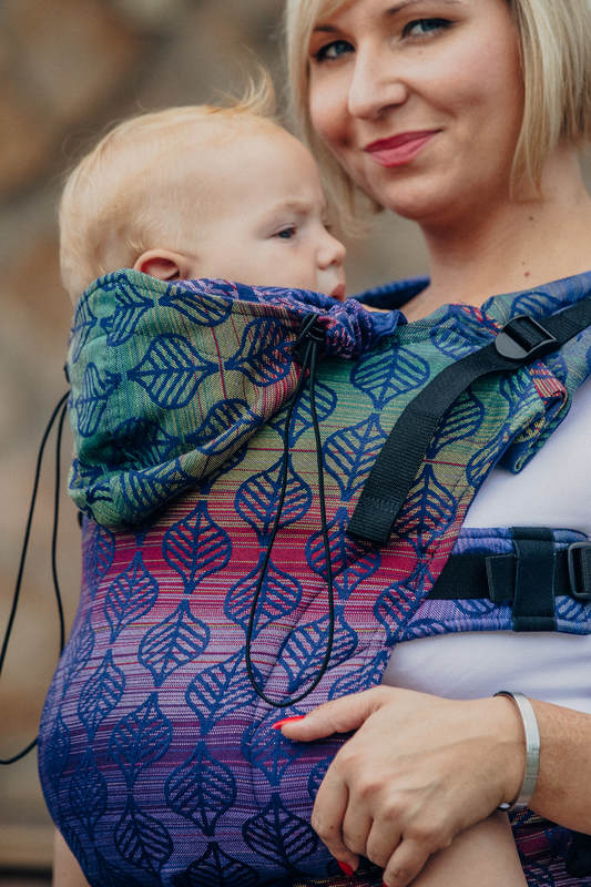 Nosidełko Ergonomiczne z tkaniny żakardowej 100% bawełna , Toddler Size, PŁATKI DALII - Druga Generacja #babywearing