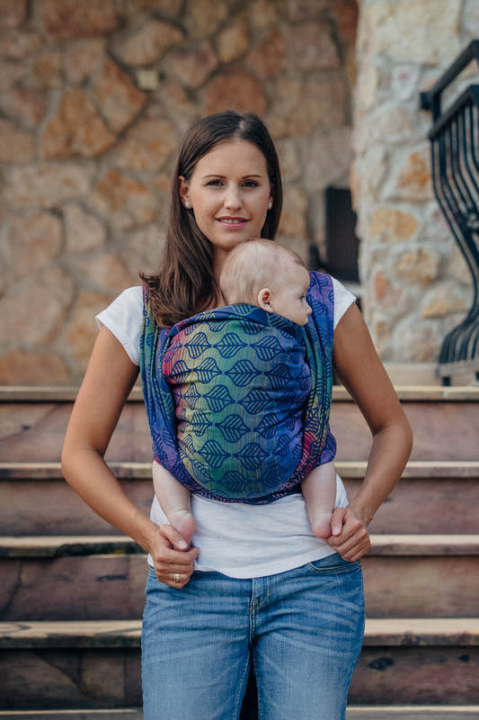 Baby Wrap, Jacquard Weave (100% cotton) - DAHLIA PETALS - size XL #babywearing