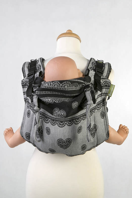 Lenny Buckle Onbuhimo baby carrier, standard size, jacquard weave (100% cotton) - GLAMOROUS LACE REVERSE (grade B) #babywearing