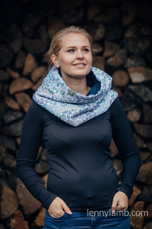 Snood Scarf with  Fleece - COLORS OF HEAVEN & NAVY BLUE #babywearing