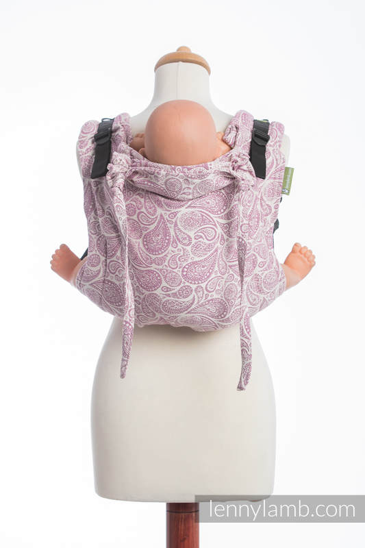 Nosidło Klamrowe ONBUHIMO z tkaniny żakardowej (100% bawełna), rozmiar Standard - PAISLEY PURPURA z KREMEM #babywearing