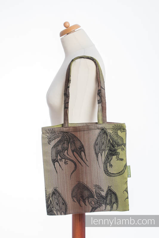 Shopping bag made of wrap fabric (100% cotton) - DRAGON GREEN & BROWN  #babywearing