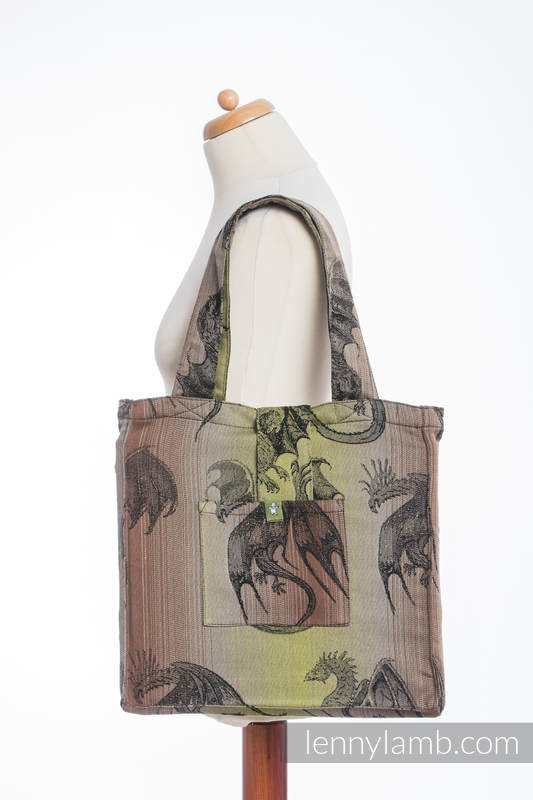 Shoulder bag made of wrap fabric (100% cotton) - DRAGON GREEN & BROWN - standard size 37cmx37cm #babywearing