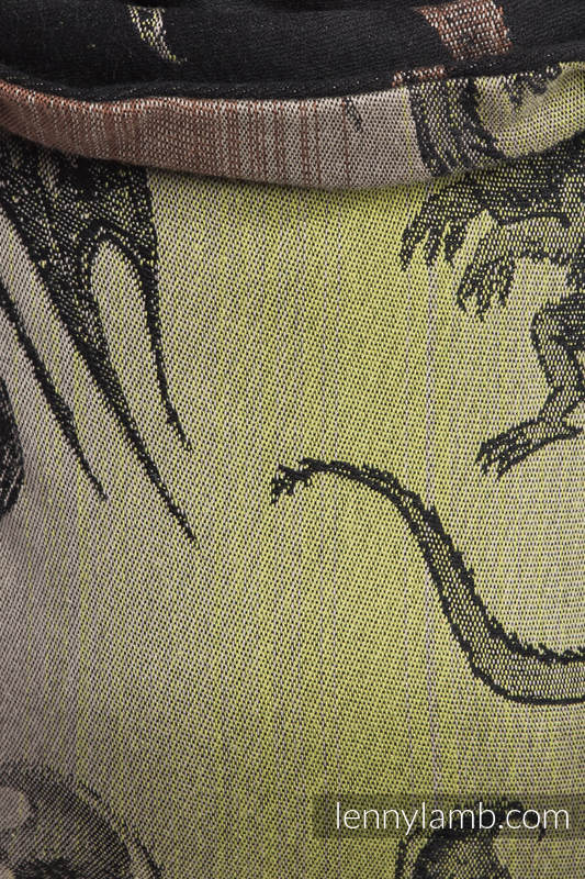 Nosidło Klamrowe ONBUHIMO z tkaniny skośno-krzyżowej (100% bawełna), rozmiar Standard - DRAGON ZIELONY Z BRĄZEM #babywearing
