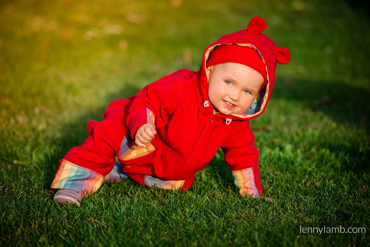 Kombinezon Polarowy - rozmiar 86 - czerwony z Tęczą #babywearing