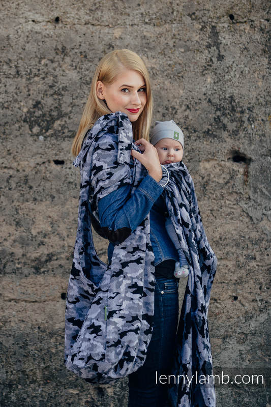 Hobo Bag made of woven fabric (100% cotton) - GREY  CAMO #babywearing