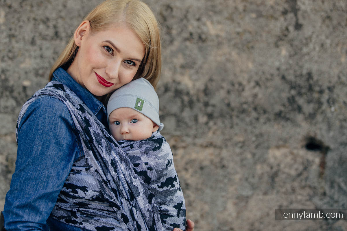 Baby Wrap, Jacquard Weave (100% cotton) - GREY CAMO- size S #babywearing