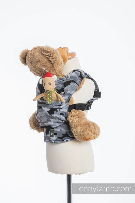 Doll Carrier made of woven fabric (100% cotton) - GREY CAMO #babywearing