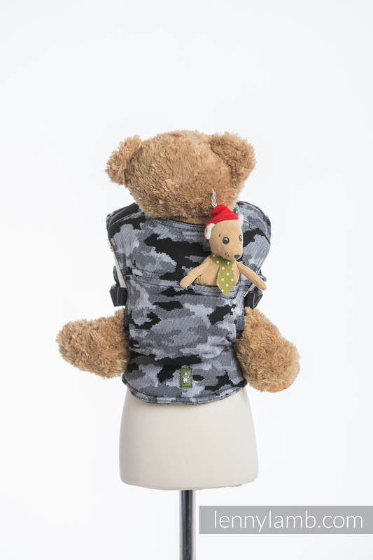 Nosidełko dla lalek z tkaniny chustowej - SZARE  MORO #babywearing