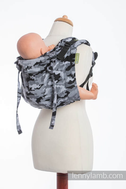 Lenny Buckle Onbuhimo baby carrier, standard size, jacquard weave (100% cotton) - GREY CAMO (grade B) #babywearing