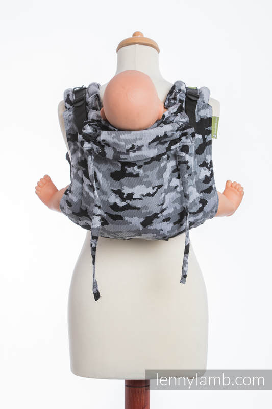 Lenny Buckle Onbuhimo baby carrier, standard size, jacquard weave (100% cotton) - GREY CAMO #babywearing