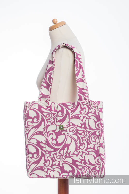 Shoulder bag made of wrap fabric (100% cotton) - TWISTED LEAVES CREAM & PURPLE - standard size 37cmx37cm #babywearing