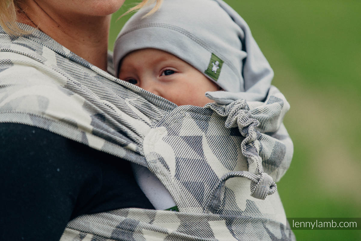 WRAP-TAI carrier Toddler with hood/ jacquard twill / 80% cotton 14% linen 6% tussah silk / SWALLOWS GREY #babywearing